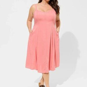 Torrid Midi Challis Sleeveless Trapeze Dress I Size 1